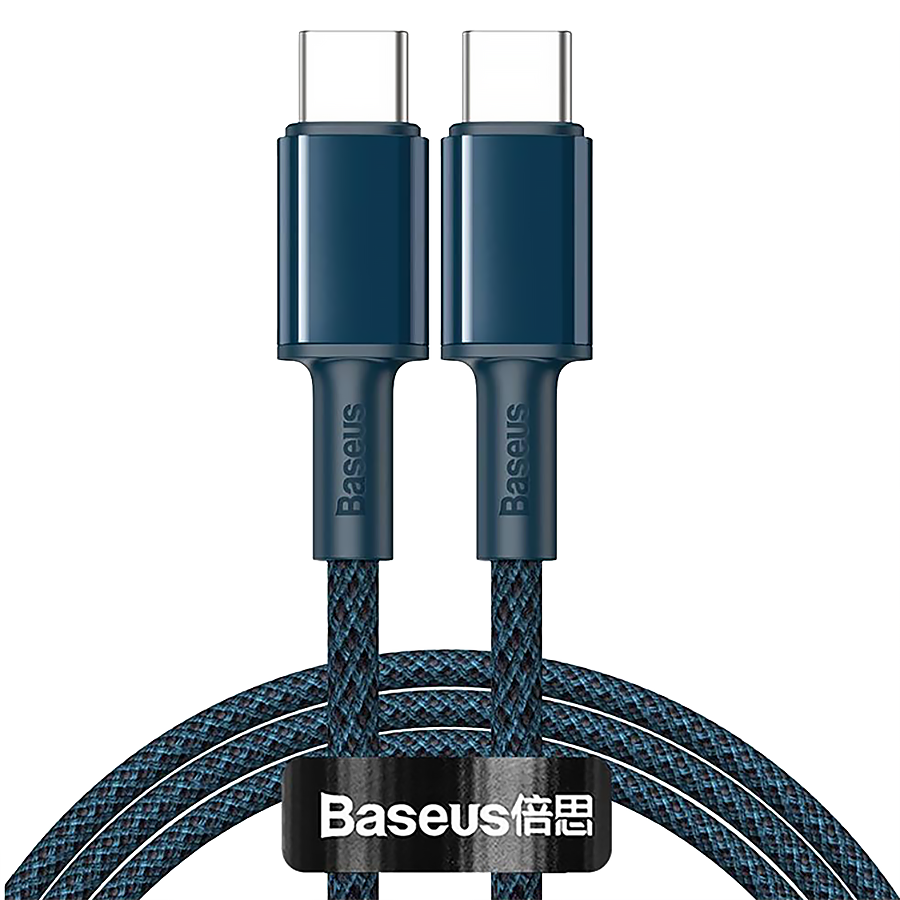 Кабель Baseus High Density Braided Type-C 100W 2м Синий 