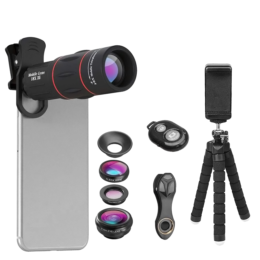 Комплект объективов Apexel 18x Telephoto 5-in-1 Kit для смартфона 