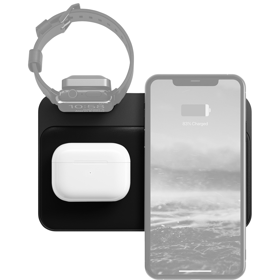 Беспроводная зарядка Nomad Base Station 3-in-1 Apple Watch Edition V2 Чёрный 