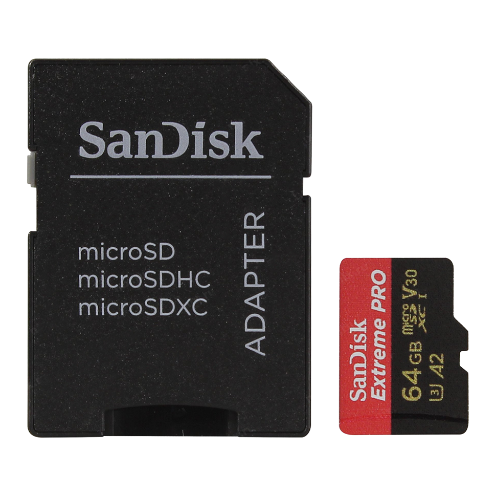 Карта памяти SanDisk Extreme Pro microSDXC 64Gb UHS-I U3 + SD Adapter 
