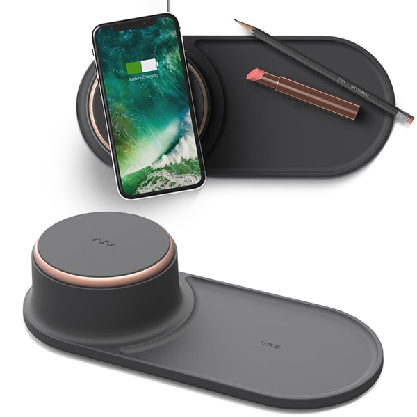 Беспроводная зарядка VRS Design Halo Tray Charcoal Black 