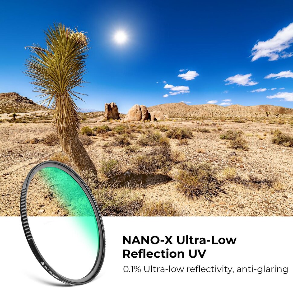 Светофильтр K&F Concept Nano-X UV Ultra-Low Reflection MRC 82мм