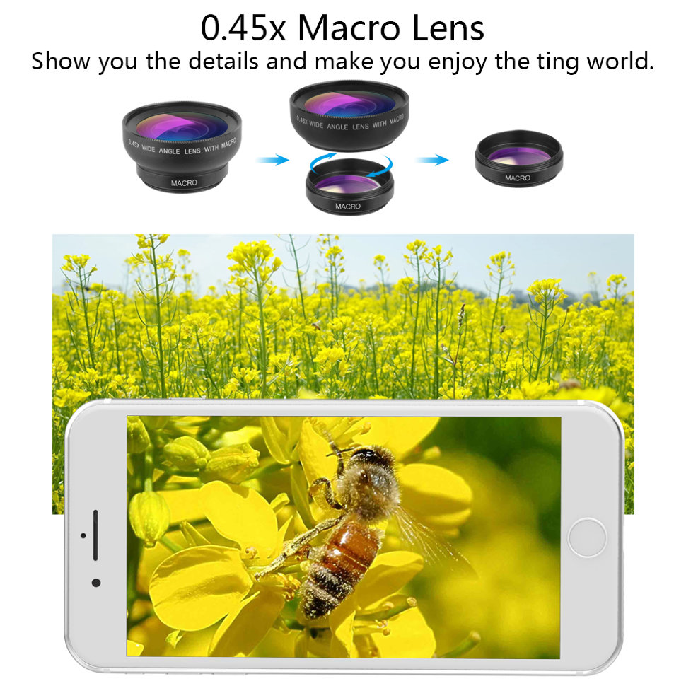 Комплект объективов Apexel 2-in-1 для смартфона 045x125x APL-045WM 990₽
