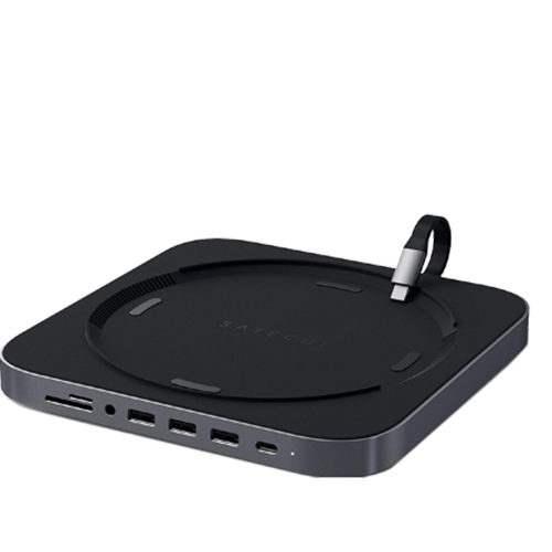 Док станция Satechi Mac Mini Stand &amp; Hub для Mac Mini Серая 
