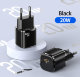 Сетевой адаптер USAMS US-CC124 T36 20W Чёрный - Изображение 206955