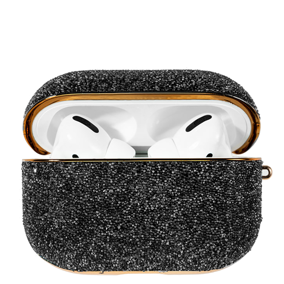 Чехол PQY Crystal Fabric для Apple Airpods Pro Чёрный 