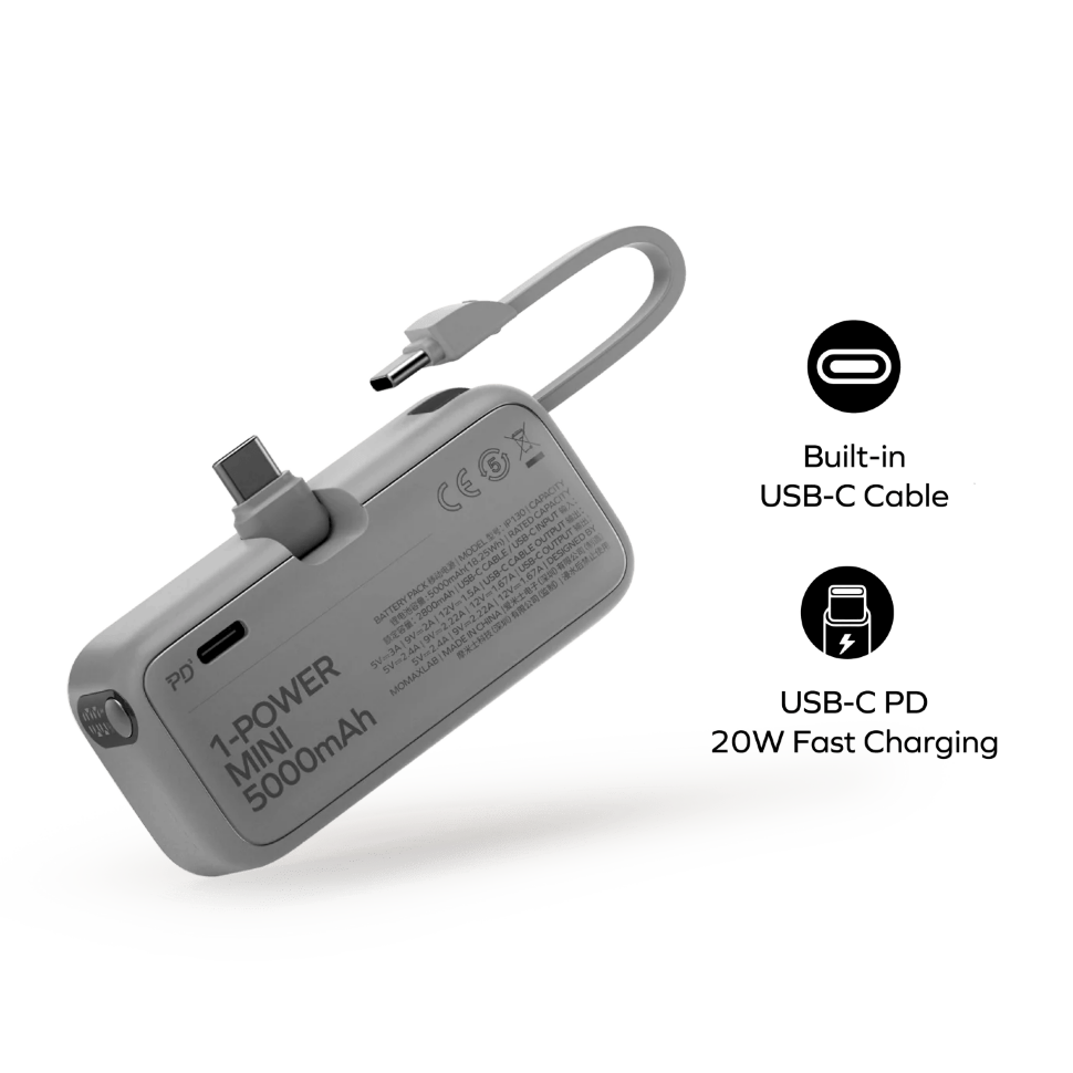 Внешний аккумулятор Momax 1-Power Mini 5000mAh Type-C Синий IP130B