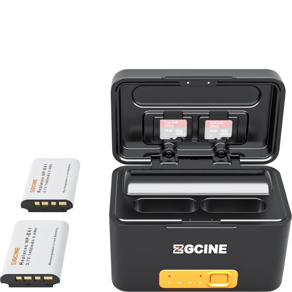 2 аккумулятора NP-BX1 + зарядный кейс ZGCine PS-BX1 Kit 2 