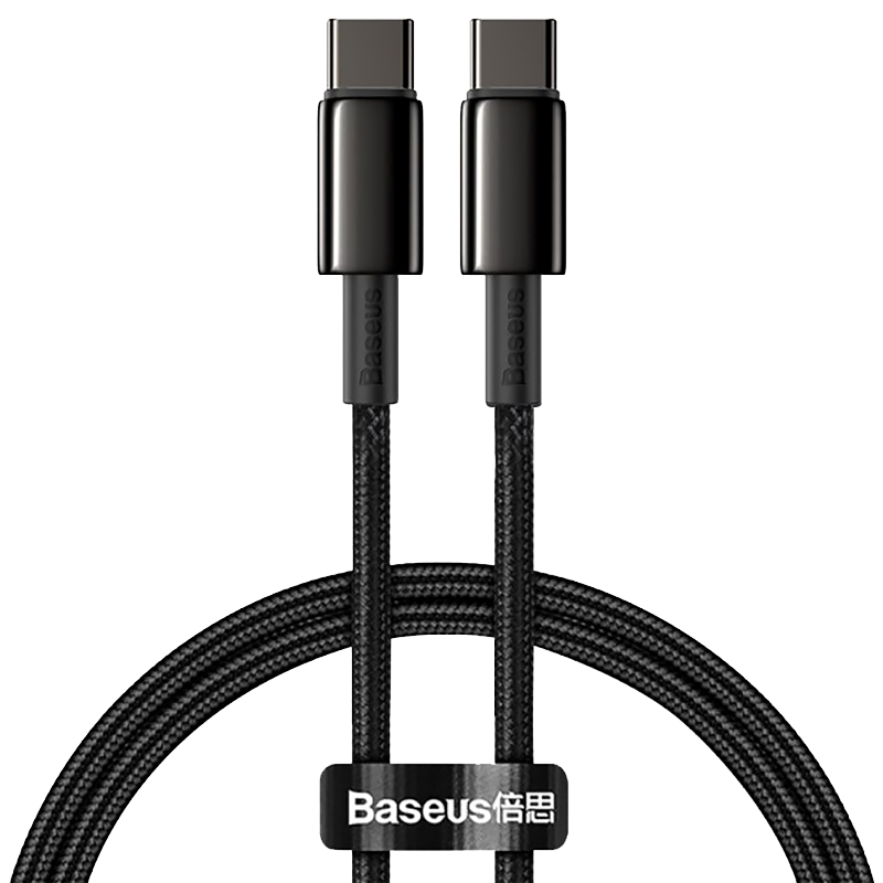 Кабель Baseus Tungsten Gold Type-C 100W 1м Чёрный 