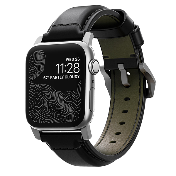Ремешок Nomad Shell Cordovan для Apple Watch 42/44 мм Серебряная фурнитура 
