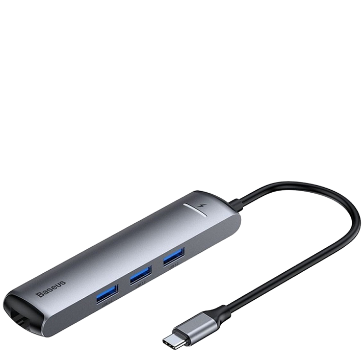 Хаб Baseus mechanical eye Six-in-one (HDMI, USB3.0, Ethernet port) Серый 