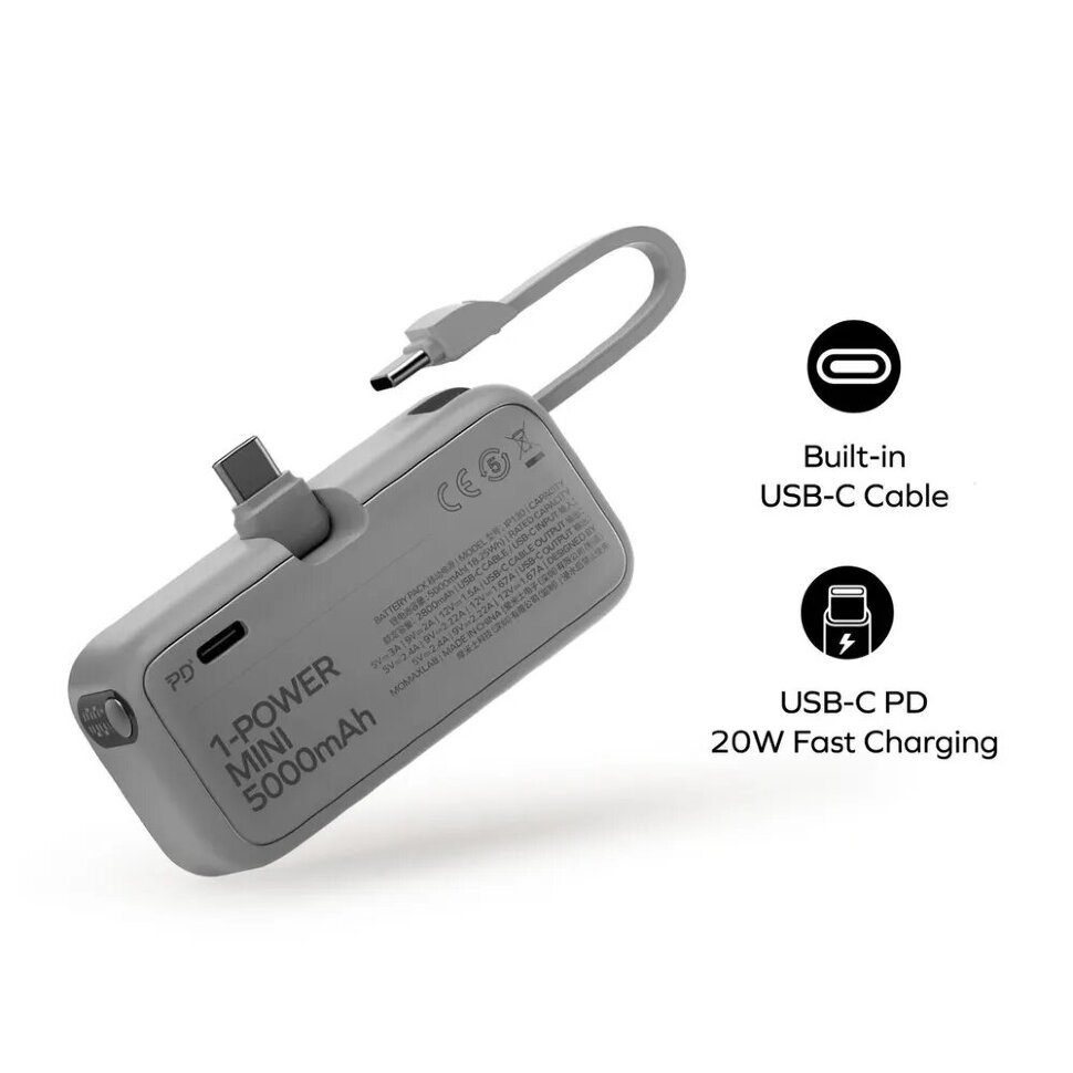 Внешний аккумулятор Momax 1-Power Mini 5000mAh Lightning Белый IP130MFIW