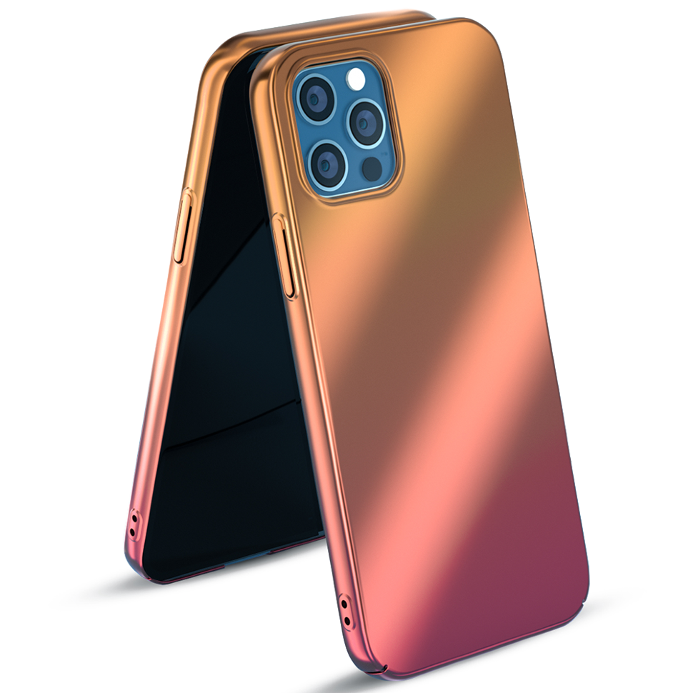 Чехол PQY Aurora для iPhone 12 Pro Max Оранжевый-Красный 