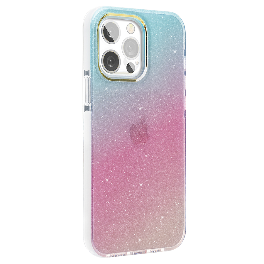 Чехол PQY Ombre для iPhone 13 Pro Max Синий и Розовый 
