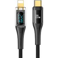 Артикул: 28821. Кабель USAMS US-SJ588 Shadow Type-C - Lightning PD 20W 1.2м Чёрный