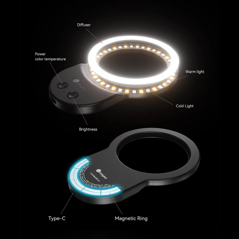Кольцевой осветитель FotorGear GH06 MagSafe Ring light Чёрный 10378