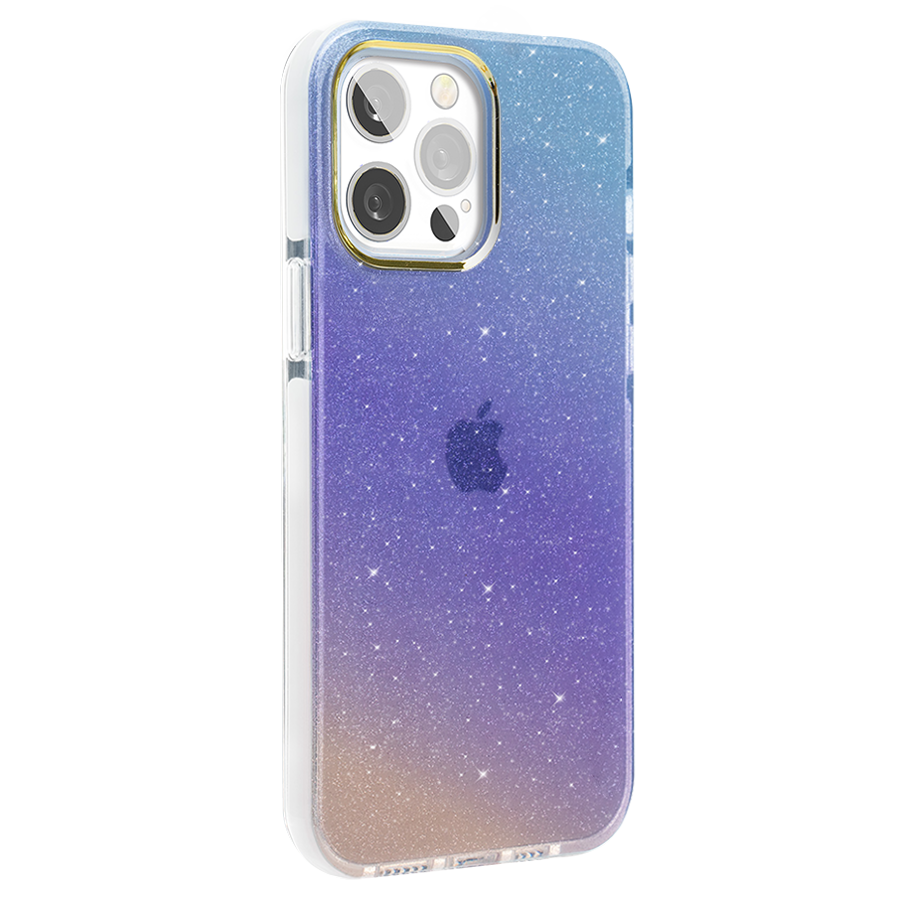 Чехол PQY Ombre для iPhone 13 Pro Max Синий и Фиолетовый 