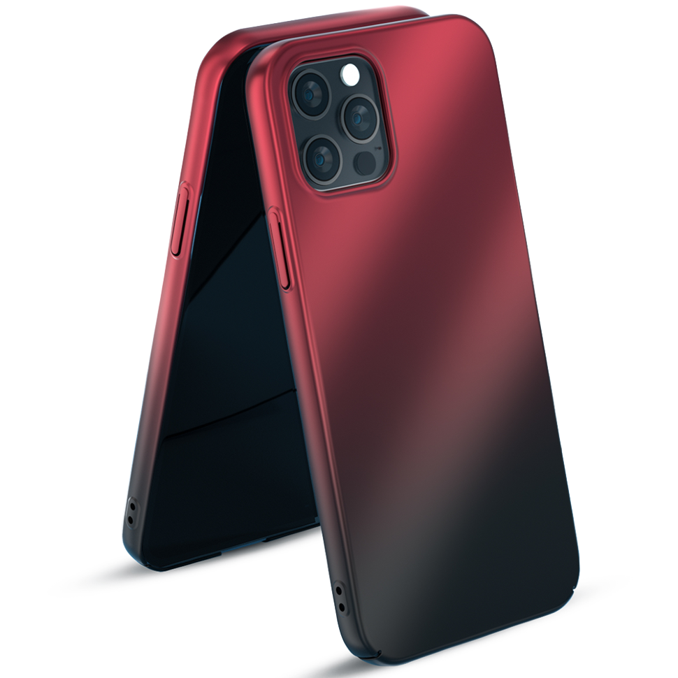 Чехол PQY Aurora для iPhone 12 Pro Max Красный-Чёрный 