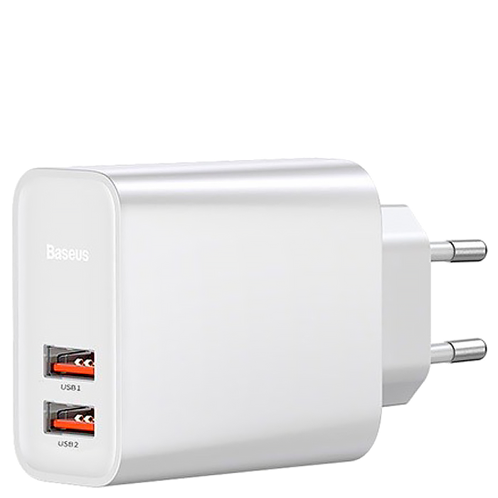 Сетевой адаптер Baseus Speed Dual QC3.0 30W Белый 
