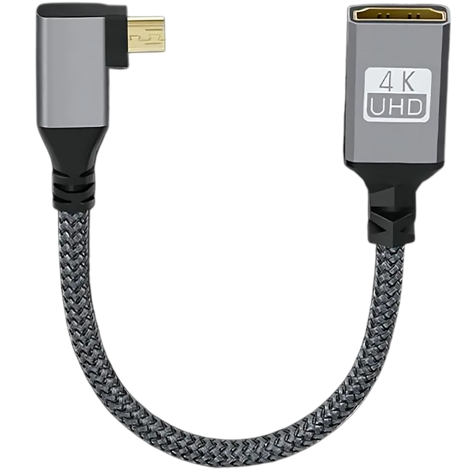 Кабель угловой левый Digitalfoto Micro HDMI - HDMI Extension 20см 