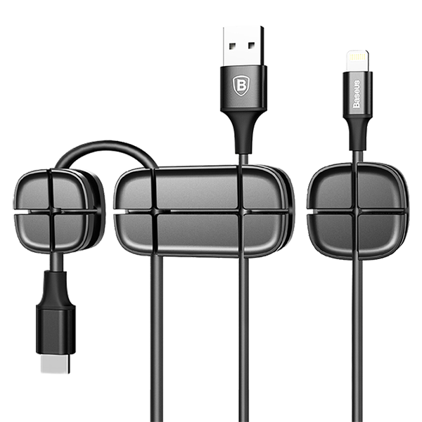 Держатель для проводов Baseus Cross Peas Cable Clip Черный 