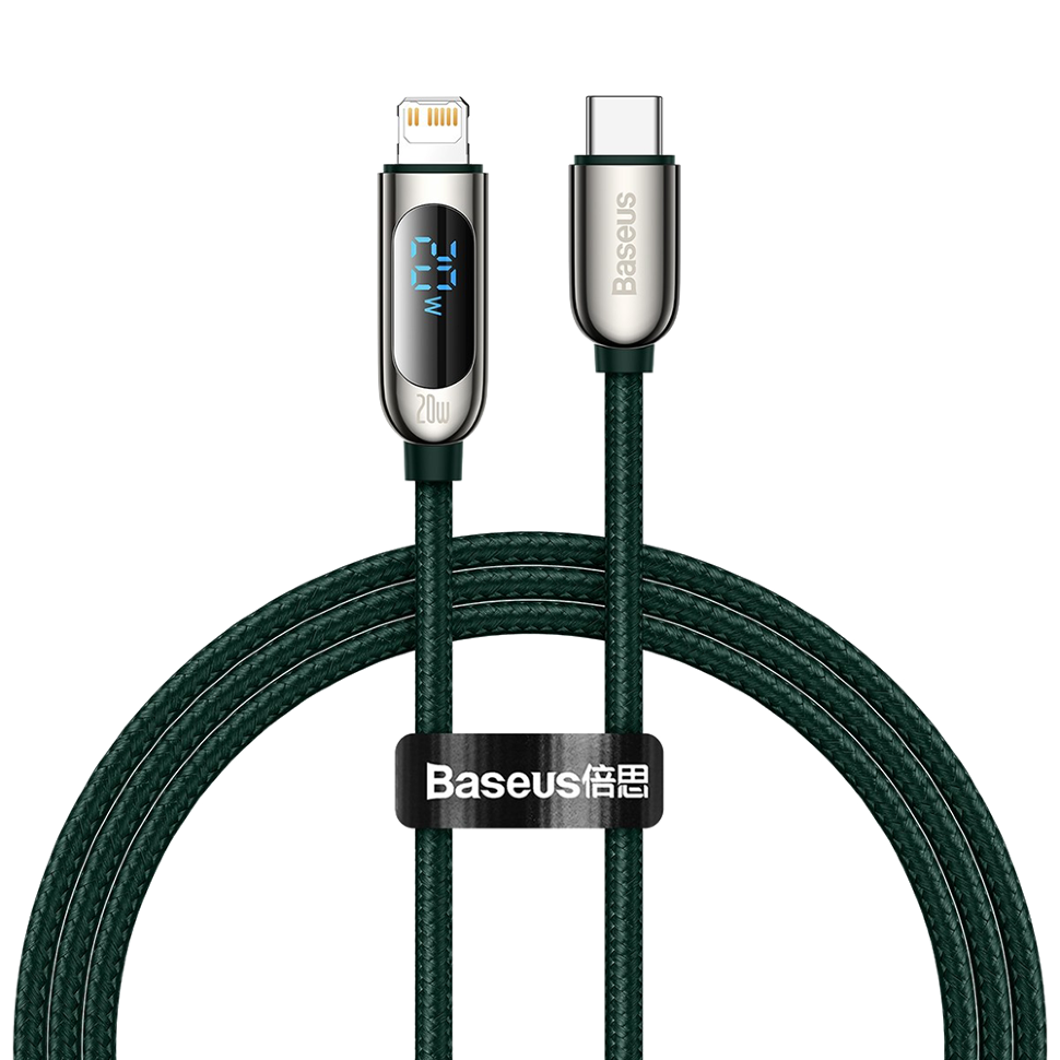 Кабель Baseus Display Type-C - Lightning 20W 1м Зеленый 