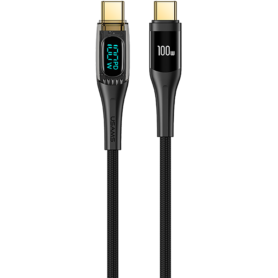 Кабель USAMS US-SJ590 Shadow Type-C PD 100W 1.2м Чёрный 