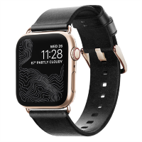 Артикул: 16526. Ремешок Nomad Modern Slim для Apple Watch 38/40 мм Чёрный с золотой фурнитурой