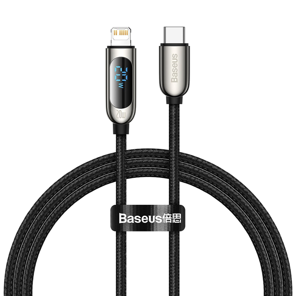 Кабель Baseus Display Type-C - Lightning 20W 2м Чёрный 