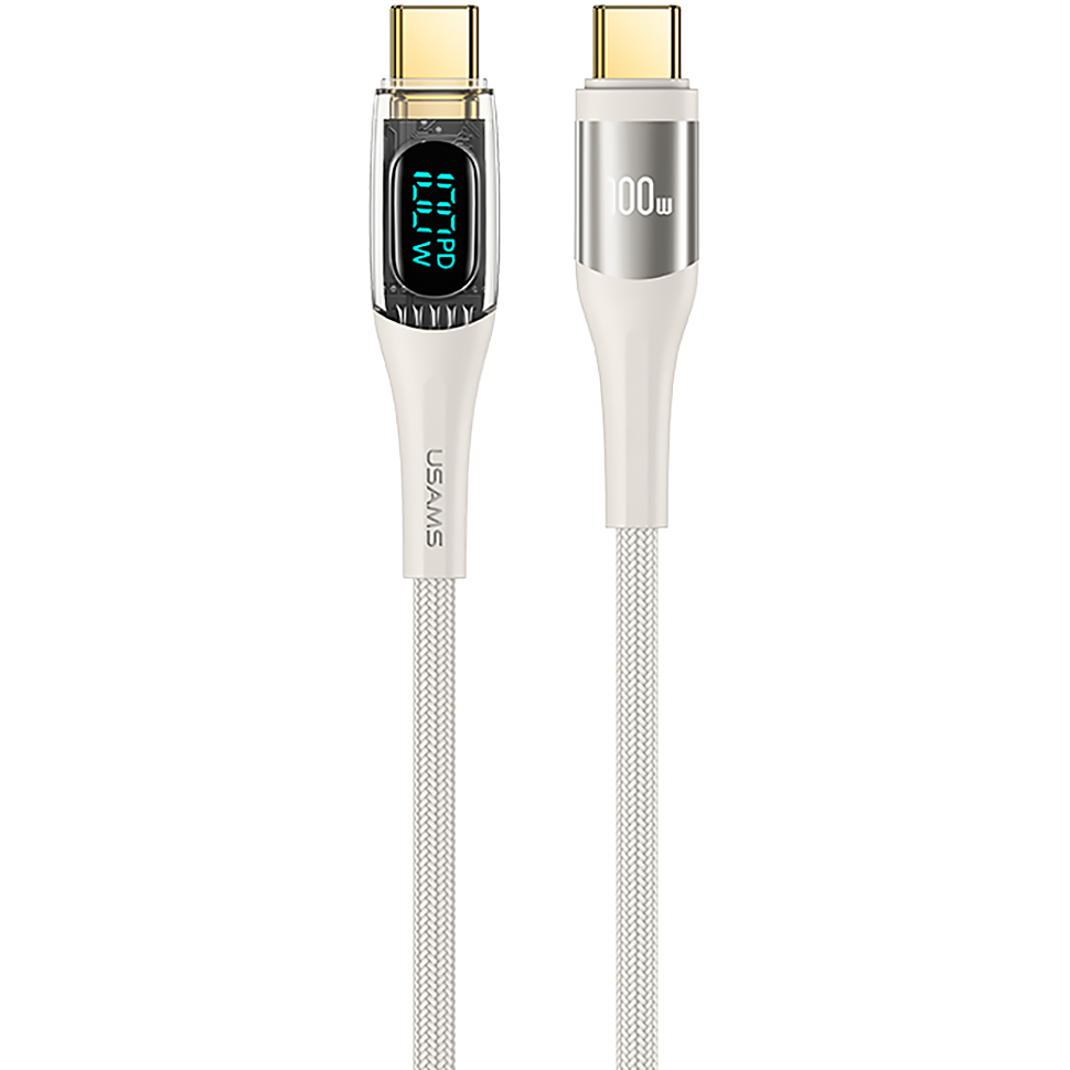 Кабель USAMS US-SJ590 Shadow Type-C PD 100W 1.2м Белый 