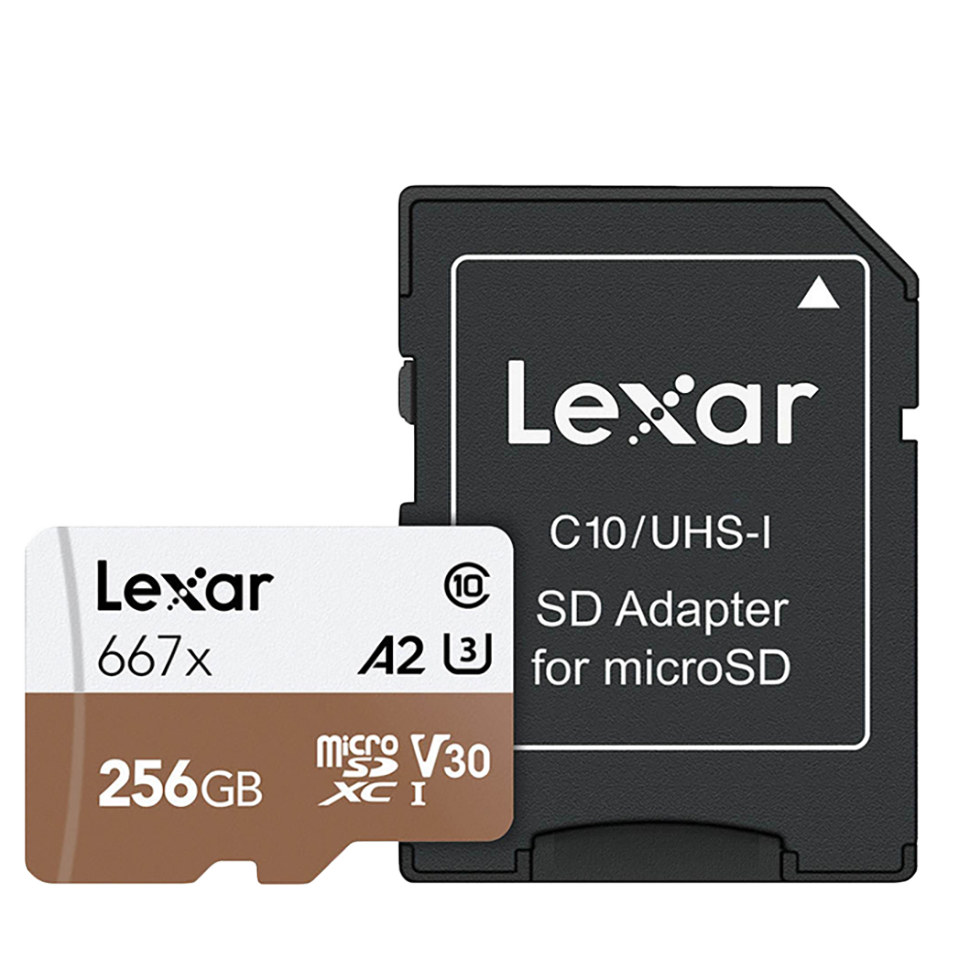 Карта памяти Lexar microSDXC 256Gb A2 V30 UHS-I U3 + SD Adapter 