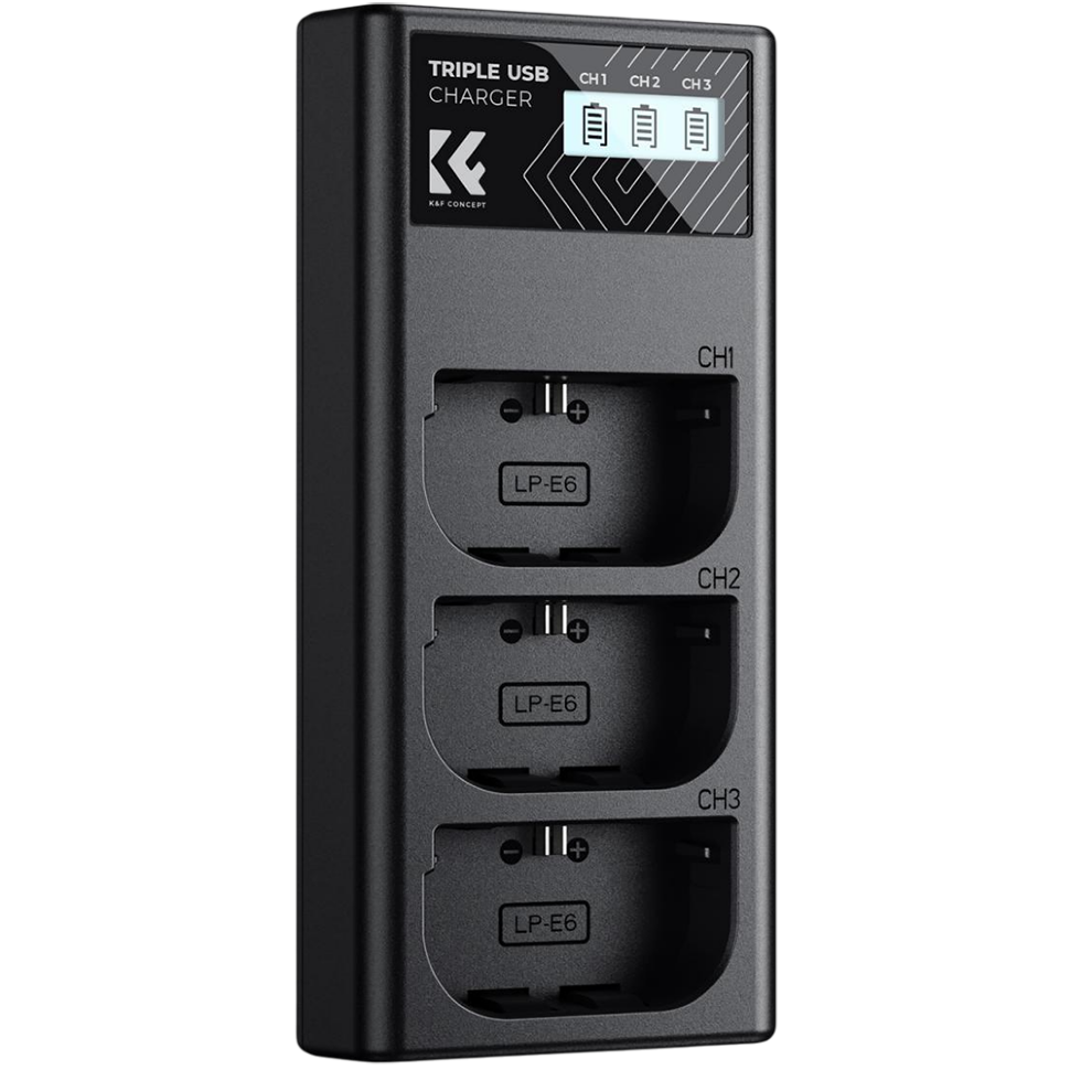 Зарядное устройство K&amp;F Concept Triple Slot для LP-E6NH 