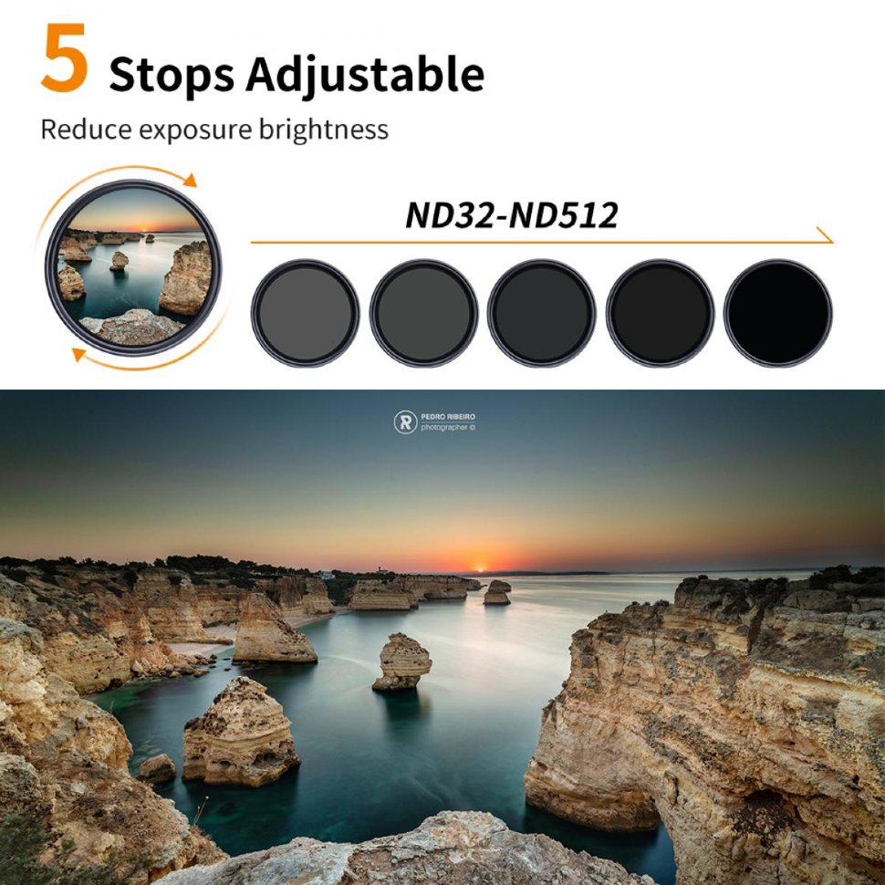 

Светофильтр K&F Concept Nano-X ND32-512 67мм KF01.1472