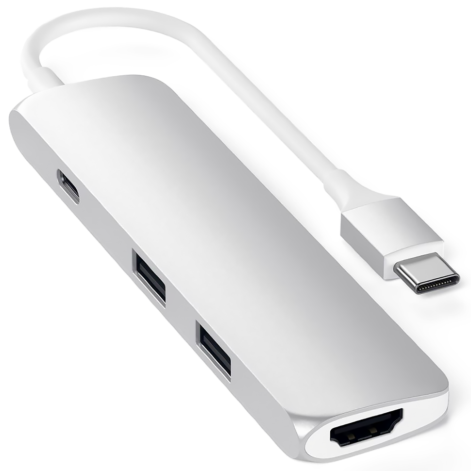 Хаб Satechi Slim Aluminum Multi-Port Adapter Type-C/2хUSB 3.0/ HDMI 4K Серебро 