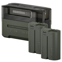 Артикул: 84728. 2 аккумулятора DMW-BLK22 + зарядный кейс Tilta Portable Charging Station Зелёный
