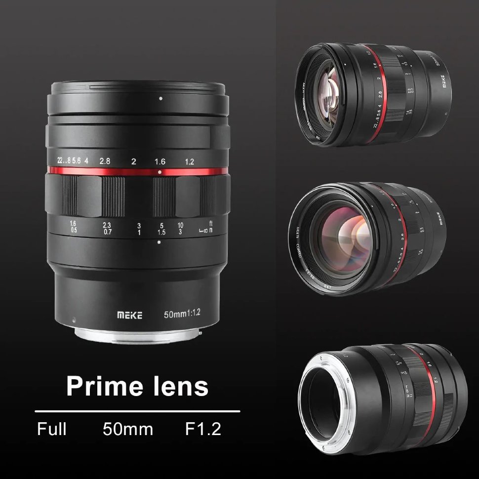 

Объектив Meike 50mm F1.2 MF EF MK-5012MF-EF
