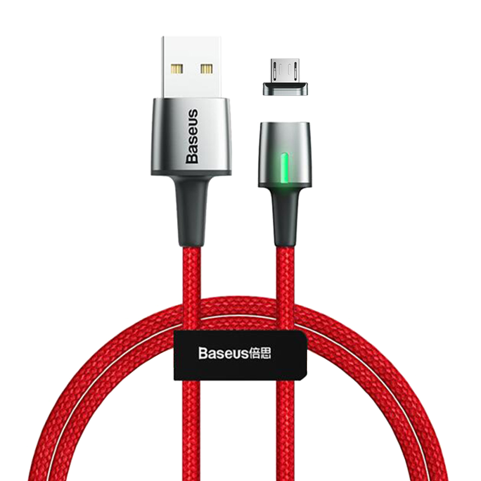 Кабель магнитный Baseus Zinc Magnetic micro USB 2.4A 1м Красный 