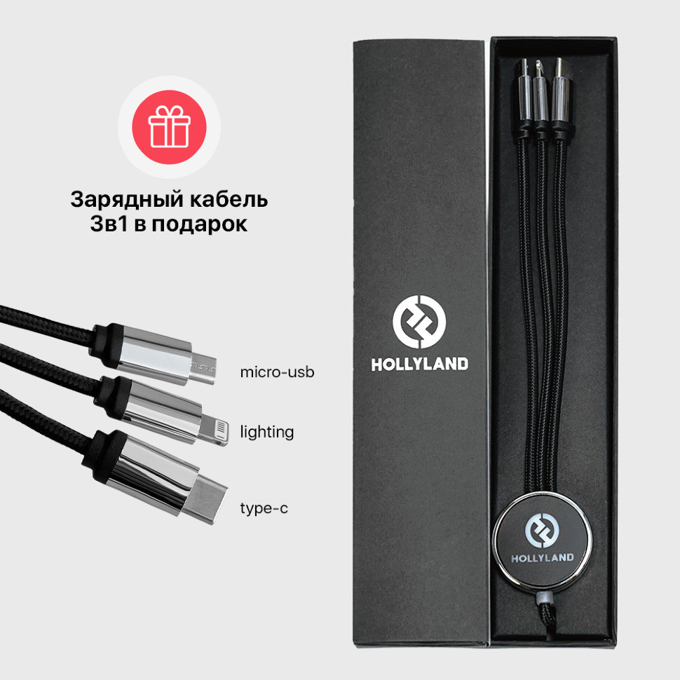 

Радиосистема Hollyland Lark M2 Type-C Чёрная Lark M2 with USB-C Plug (Duo,Shine Charcoal)
