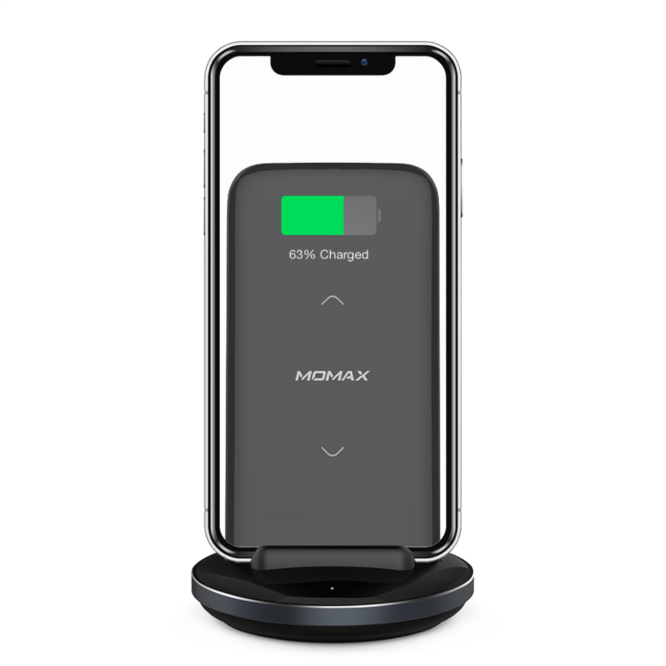 Внешний аккумулятор с беспроводной зарядкой Momax: Q.Power PRO 8000 мАч Чёрный (Уцененный кат.А) 