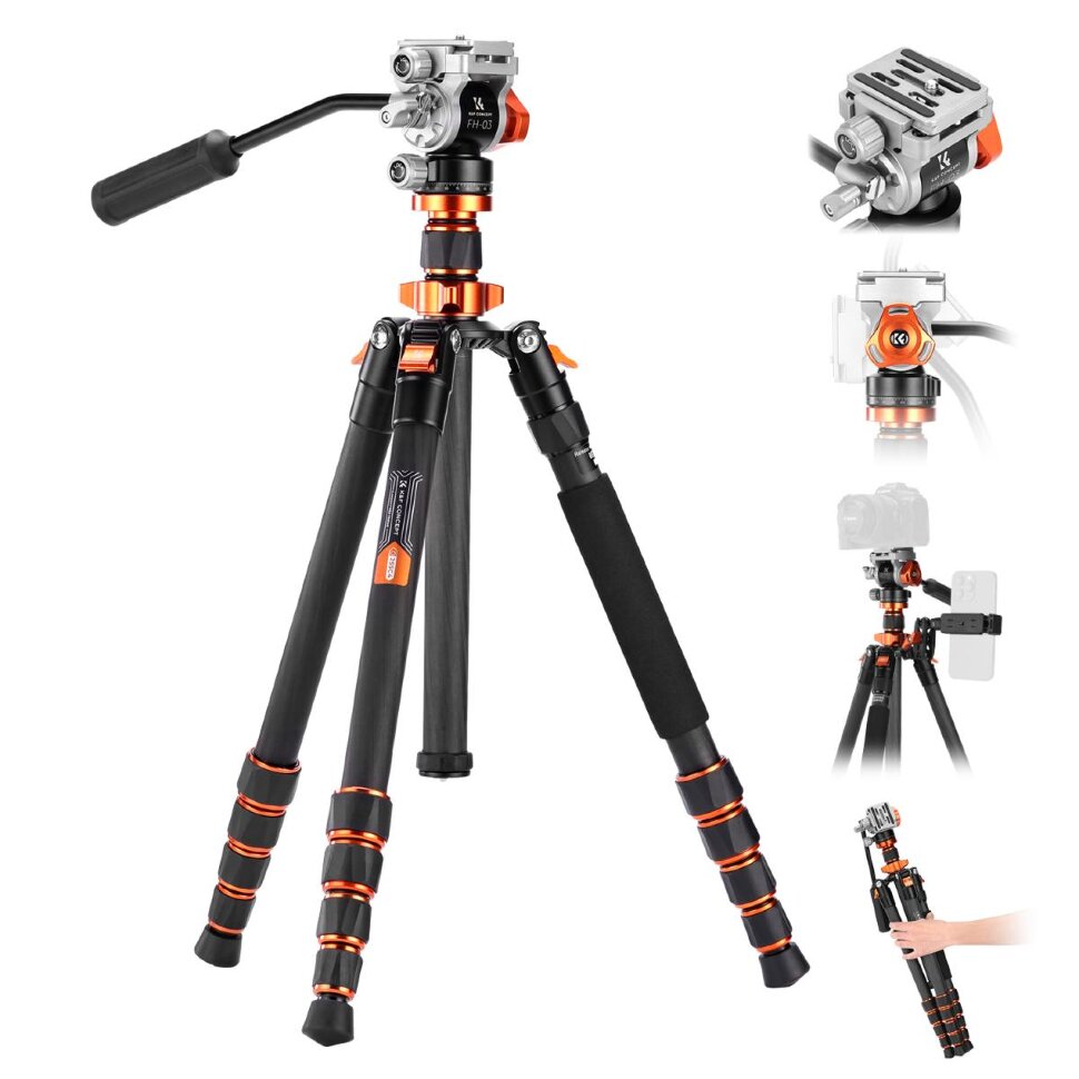 

Штатив K&F Concept Omni O255C4 с головой FH-03 KF09.158