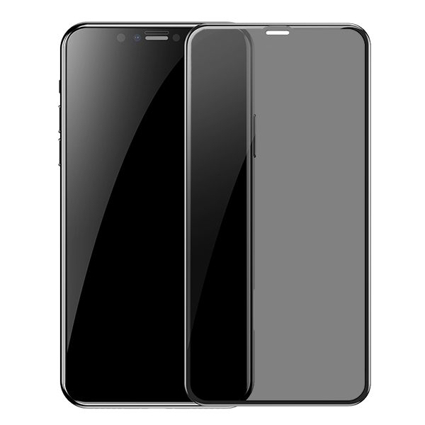 Стекло антишпион Baseus 0.23mm для iPhone Xs Max Чёрное 