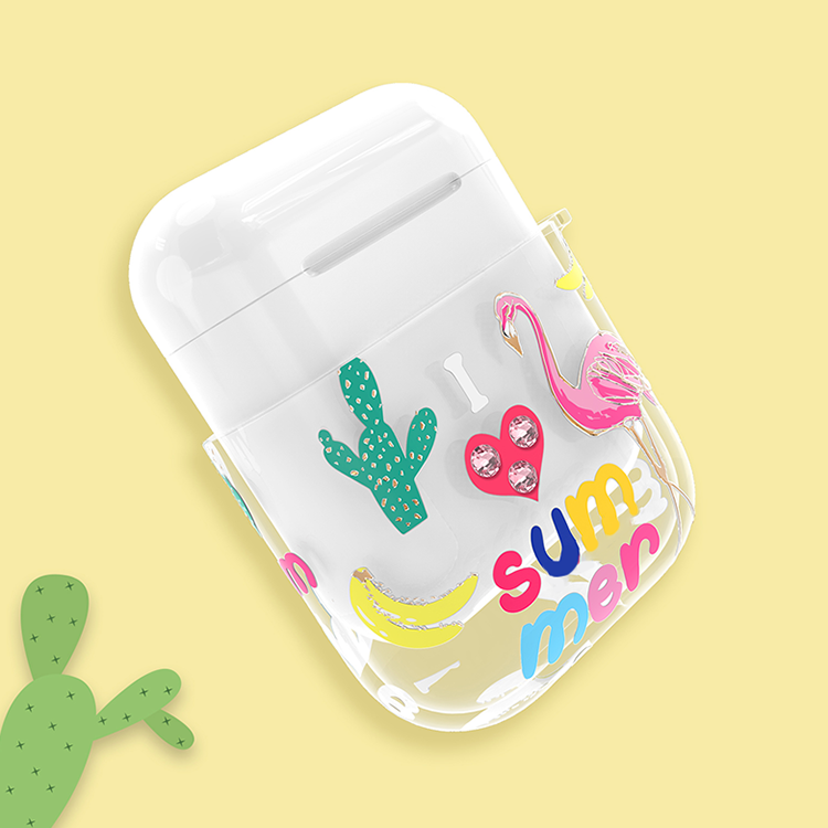 

Чехол PQY Flamingo для Apple Airpods Heart Kingxbar Flamingo Для Airpods Case-Heart