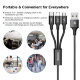 Кабель тройной Baseus Halo 3-in-1 Micro USB+Lightning+Type-C 3.5A 1.2м Красный - Изображение 112616