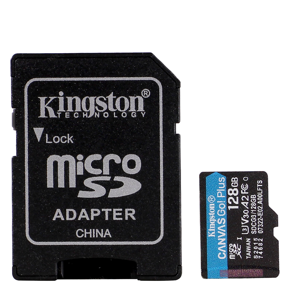 Карта памяти Kingston microSDXC 128Gb V30 UHS-I U3 + SD адаптер 