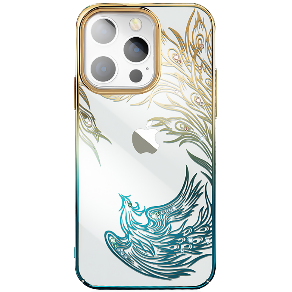 Чехол PQY Phoenix для iPhone 13 Pro Max Flying Золото/Зеленый 
