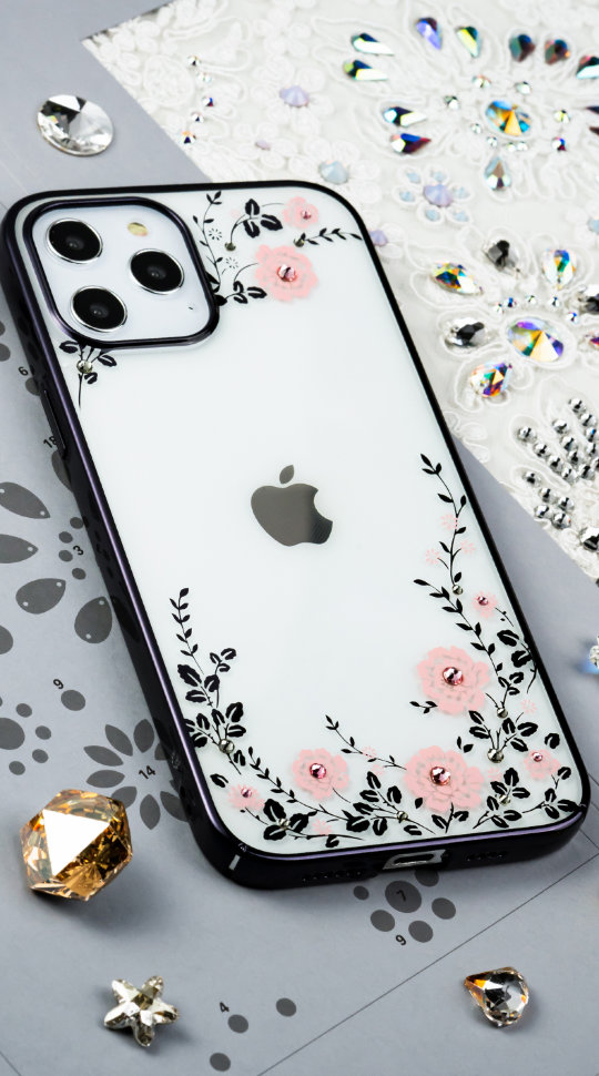 

Чехол PQY Flora для iPhone 12 Pro Max Чёрный Kingxbar IP 12 6.7