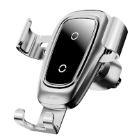 Артикул: 14733. Автодержатель с беспроводной зарядкой Baseus Metal Car Mount Серебро