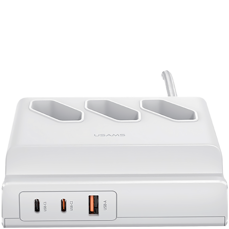 Сетевой адаптер - подставка Usams US-CC160 P1 65W Белый 