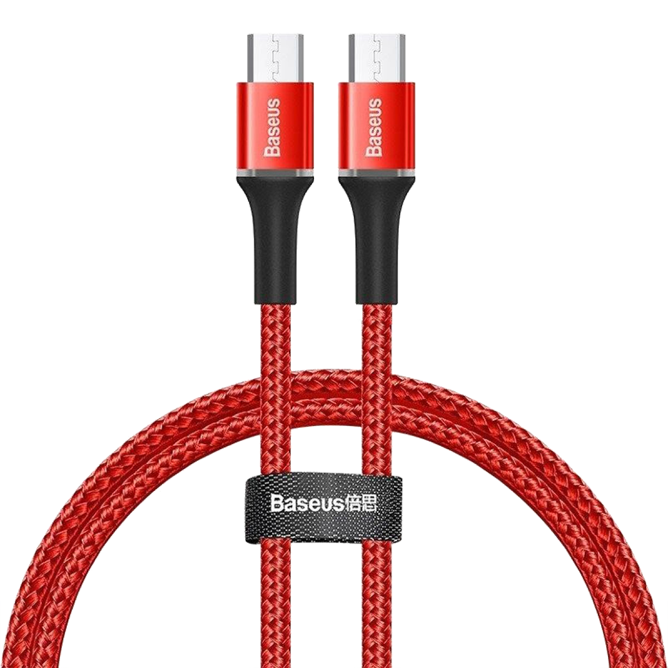 Кабель Baseus Halo Type-C PD2.0 60Вт, 20В/3A 1м Красный 