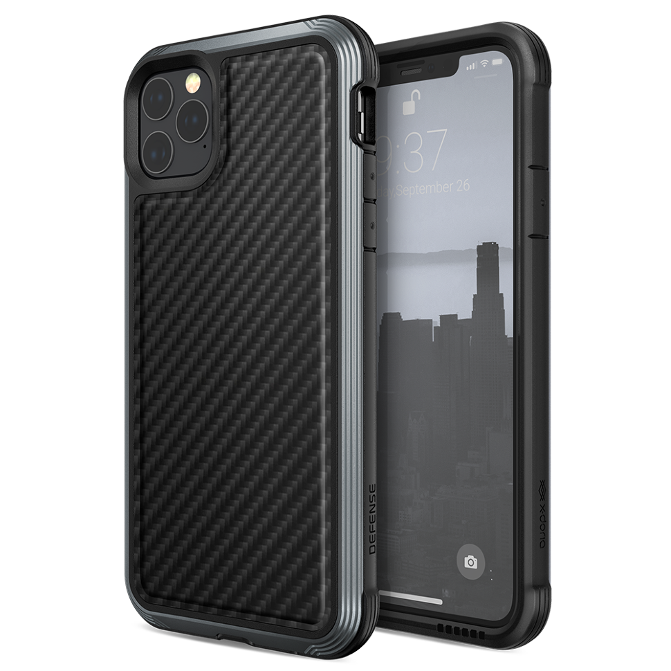 Чехол X-Doria Defense Lux для iPhone 11 Pro Max Чёрный карбон 